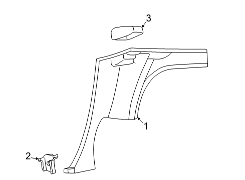 2004 Ford Thunderbird Interior Trim - Quarter Panels Quarter Trim Panel Diagram for 4W6Z-7631013-BAA