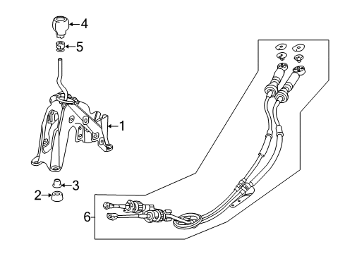 2019 Honda Civic Manual Transmission Rubber, Floating Diagram for 54117-TGH-A01