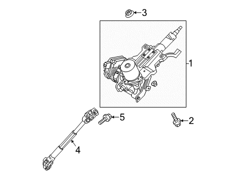 2015 Kia Optima Steering Column Assembly Column Assembly-Upper Diagram for 563102T305