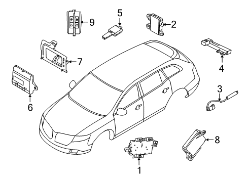 2014 Lincoln MKT Alarm System Control Module Diagram for DG1Z-15K602-A