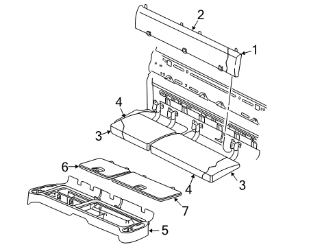 2004 Dodge Dakota Rear Seat Components Rear Seat Cushion Diagram for XY121DVAA