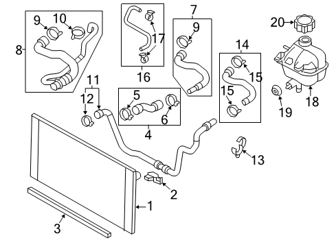 2011 Mini Cooper Countryman Radiator & Components Hose Clamp Diagram for 64216931740