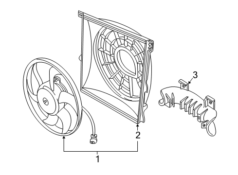 1998 BMW Z3 A/C Condenser Fan Air Channel Bracket Diagram for 64548369127