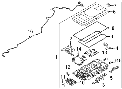 2021 Ford Explorer Battery - Chassis Electrical Rear Bracket Diagram for L1MZ-10C674-A