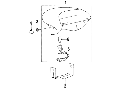 1998 Hyundai Accent Bulbs Lamp Assembly-High Mounted Stop Interior Diagram for 92750-22002-LG