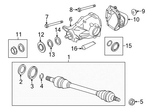 2015 BMW 740Ld xDrive Axle & Differential - Rear Left Cv Axle Shaft Diagram for 33207566075