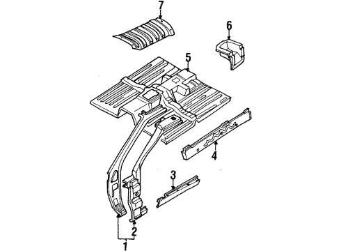 2002 Kia Sportage Hinge Pillar, Rocker Panel, Floor A-Pillar Assembly Diagram for 0K01F70200A