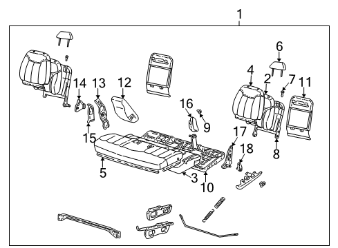 1997 GMC K3500 Rear Seat Components Cover Asm, Driver Seat Armrest Outer(Upper) Diagram for 12380901