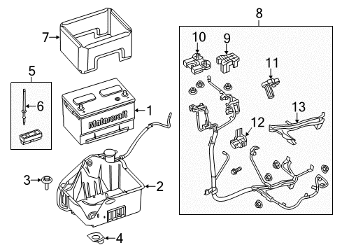 2011 Ford F-150 Battery Battery Tray Diagram for CL3Z-10732-B