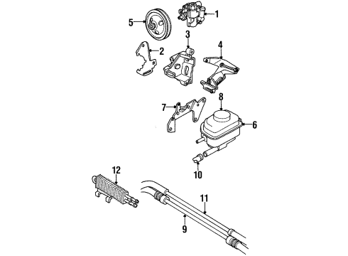 1996 Chrysler Sebring P/S Pump & Hoses, Steering Gear & Linkage Tube-Power Steering Cooler Diagram for 4695827