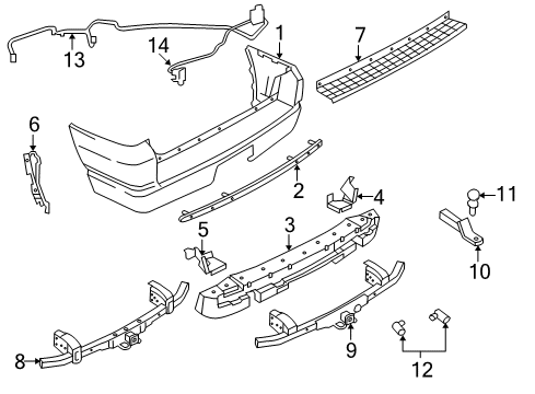 2003 Ford Explorer Parking Aid Bumper Cover Diagram for 1L2Z-17K835-ABC