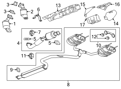 2015 Buick LaCrosse Exhaust Components Muffler & Pipe Diagram for 23416464