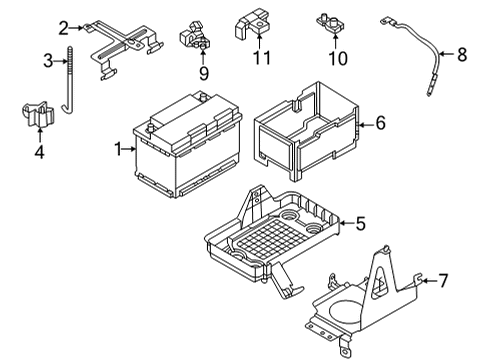 2021 Nissan Rogue Battery Sensor Assembly-Current Diagram for 25082-0499R