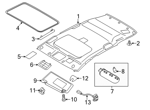 2017 Nissan Juke Sunroof Bulb Diagram for 26282-1TV0B