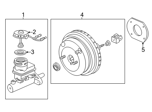 1996 Honda Civic Hydraulic System Master Cylinder Diagram for 46100-S04-A14