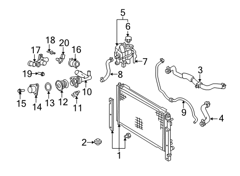 2008 Mercury Mariner Senders Overflow Hose Diagram for YL8Z-8075-DA