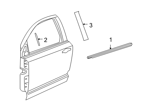 2012 Dodge Journey Exterior Trim - Front Door APPLIQUE-A Pillar Diagram for 5178424AA