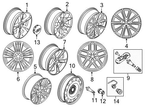 2016 Ford Police Interceptor Utility Wheels Wheel Lock Kit Lug Nut Diagram for 6L2Z-1012-BA