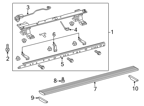 2019 Toyota 4Runner Running Board Step Assembly Diagram for 51770-35040