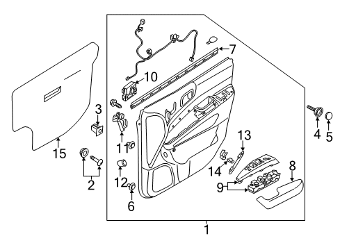 2014 Kia Sedona Quarter Window Seal-Front Door Trim, RH Diagram for 823924D000