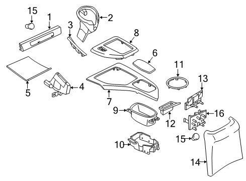 2014 BMW X1 Center Console Front Can Holder Diagram for 51169252877