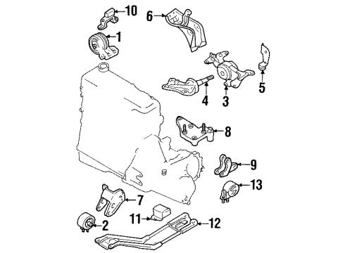 2002 Ford Escort Engine & Trans Mounting Insulator Diagram for XS4Z-6038-CA