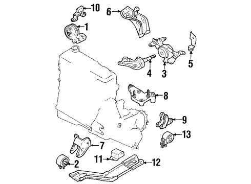 2002 Ford Escort Engine & Trans Mounting Insulator Diagram for F7CZ6K069BA