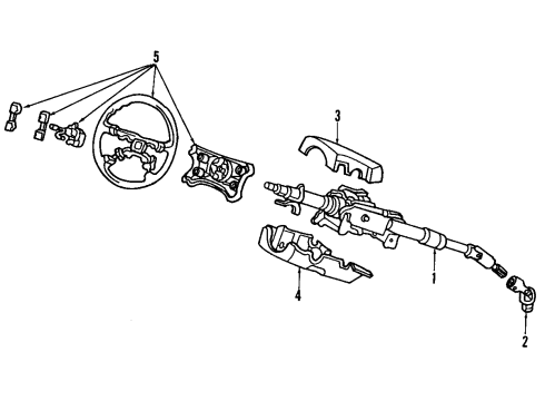 1987 Acura Legend Steering Column, Steering Wheel & Trim Column Assembly, Steering Diagram for 53200-SG0-A82