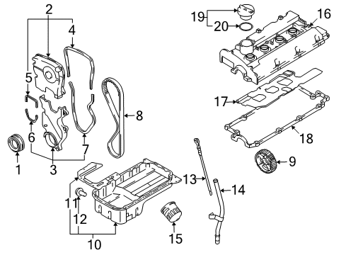 2006 Kia Sportage Filters Cover Assembly-Head Cylinder Diagram for 2240023841
