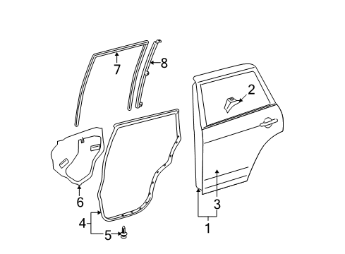 2011 Toyota RAV4 Rear Door Outer Panel Diagram for 67113-0R020