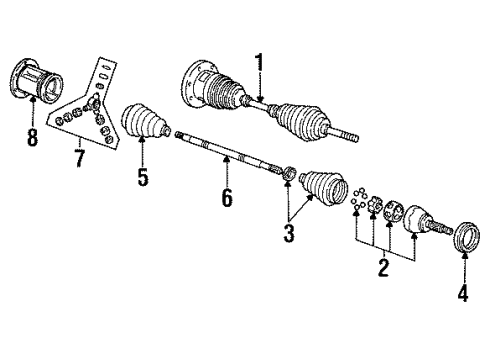 1992 Chevrolet K1500 Suburban Axle Shaft - Front Front Wheel Drive Shaft Kit Diagram for 26079473