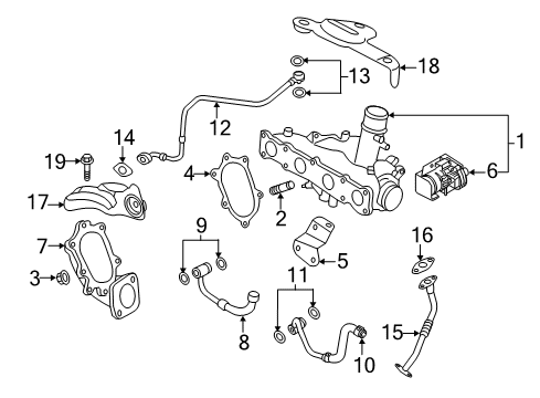 2012 Kia Sportage Turbocharger Pipe-Oil Feed Diagram for 282402G400