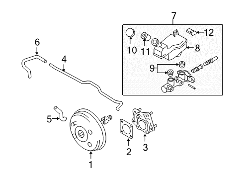 2013 Nissan Cube Hydraulic System Hose Vacuum Tank Diagram for 47474-EE900