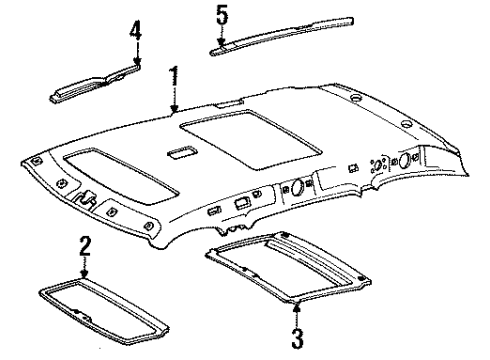 1992 Toyota Previa Interior Trim - Roof Lamp Assembly, Room Diagram for 81240-95D01-B8