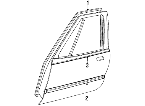 1984 Toyota Tercel Front Door Passenger Side Mirror Assembly Outside Rear View Diagram for 87910-16181
