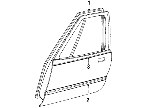 1985 Toyota Tercel Front Door MOULDING Assembly, Front Do Diagram for 75710-16050