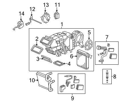 2009 Honda Pilot A/C Evaporator & Heater Components Pipe Assy. A Diagram for 80222-SZA-A01