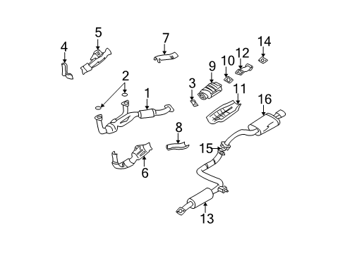 2001 Nissan Maxima Exhaust Components Exhaust Tube Assembly, Center Diagram for 20031-0L710