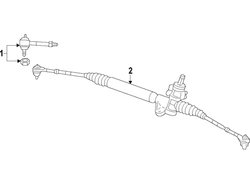 2020 Jeep Grand Cherokee Steering Column & Wheel, Steering Gear & Linkage, Shaft & Internal Components, Shroud, Switches & Levers Gear-Rack And Pinion Diagram for 68453294AC