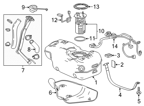 2018 Chevrolet Spark Fuel Supply Fuel Tank Insulator Diagram for 42582437