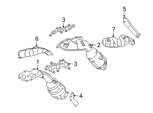 2010 Toyota 4Runner Exhaust Components, Exhaust Manifold Manifold Cover Diagram for 17167-31050