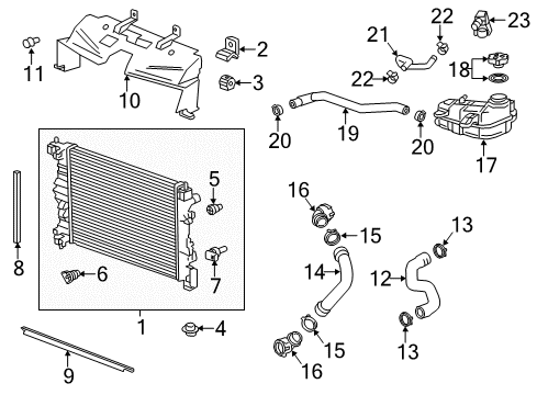 2016 Chevrolet Trax Powertrain Control Upper Baffle Diagram for 95081747