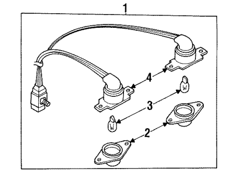 1997 Nissan Quest Bulbs Lamp Assembly-Licence Diagram for 26510-0B000
