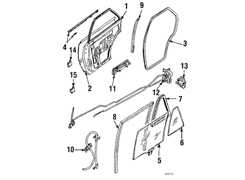 1985 Nissan Sentra Rear Door Front Passenger Side Door Lock Actuators Diagram for 82502-01A00