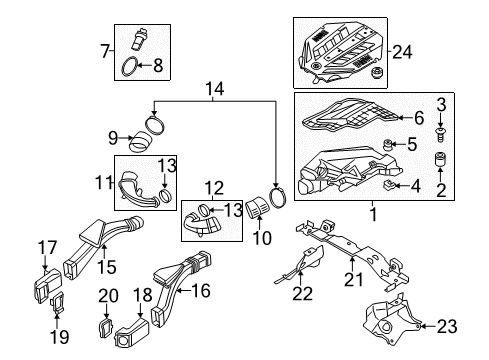2017 BMW 650i Gran Coupe Filters Intake Manifold Diagram for 13717800154