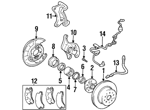 1993 Lexus SC400 Brake Components Mounting, Rear Disc Brake Cylinder, LH Diagram for 47722-24060