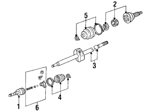 1986 Dodge Caravan Axle Shaft - Front Boot Pkg H/SHAFT Outer Ser Diagram for 5212868