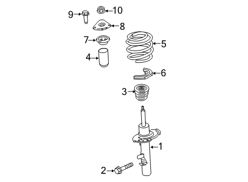 2019 Ford Transit Connect Struts & Components - Front Spring Diagram for KV6Z-5310-A