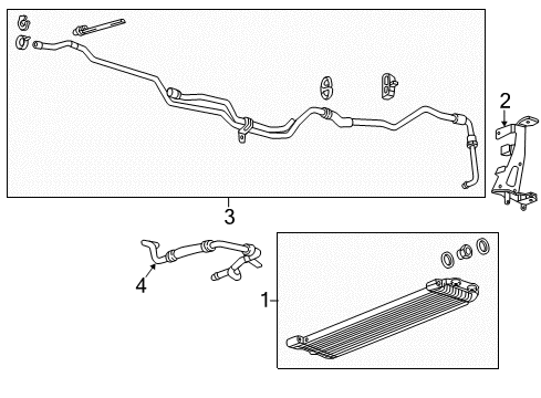 2017 Cadillac ATS Oil Cooler Cooler Pipe Diagram for 23342103