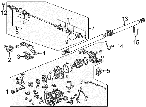 2014 Acura RDX Axle & Differential - Rear Rubber, Left Rear Differential Mounting (Front ) Diagram for 50720-TX4-A01